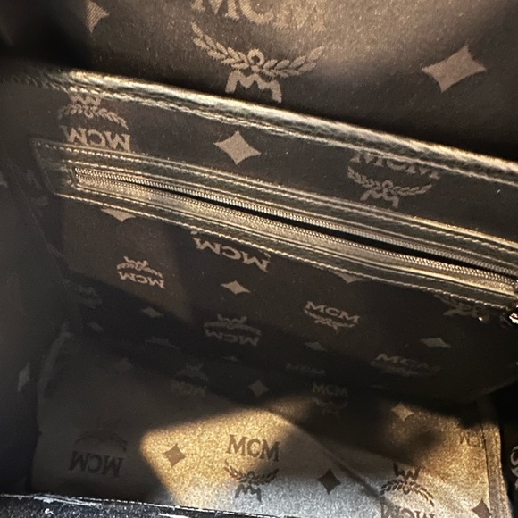 MCM Dark Green Logo Backpack - Picture 13 of 16